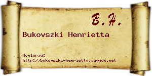 Bukovszki Henrietta névjegykártya
