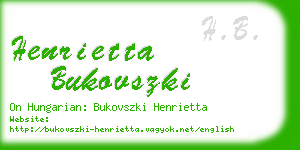 henrietta bukovszki business card